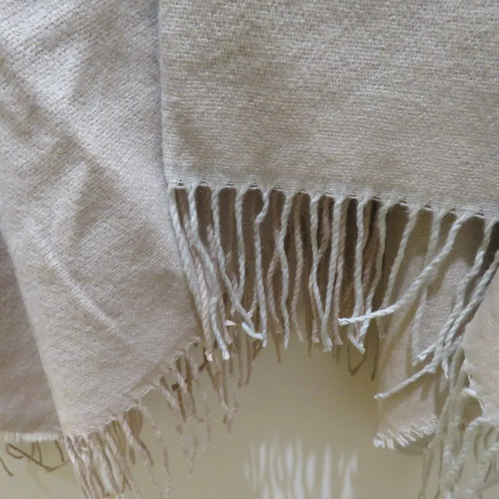 SOIA & KYO Yadira Pink Ivory Colorblock Fringed Wrap Scarf Shawl Neutral NWT